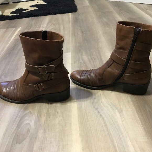 Marc Ladies Brown Leather Boots Size 37 - Picture 4 of 6